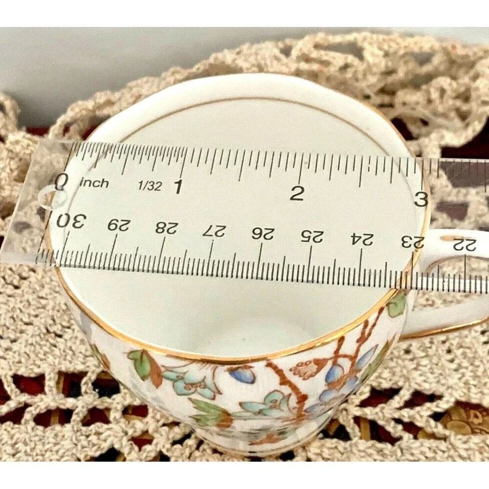 Bone China Tea Cup Saucer Duo Roslyn Picta circa 1950s Vintage England